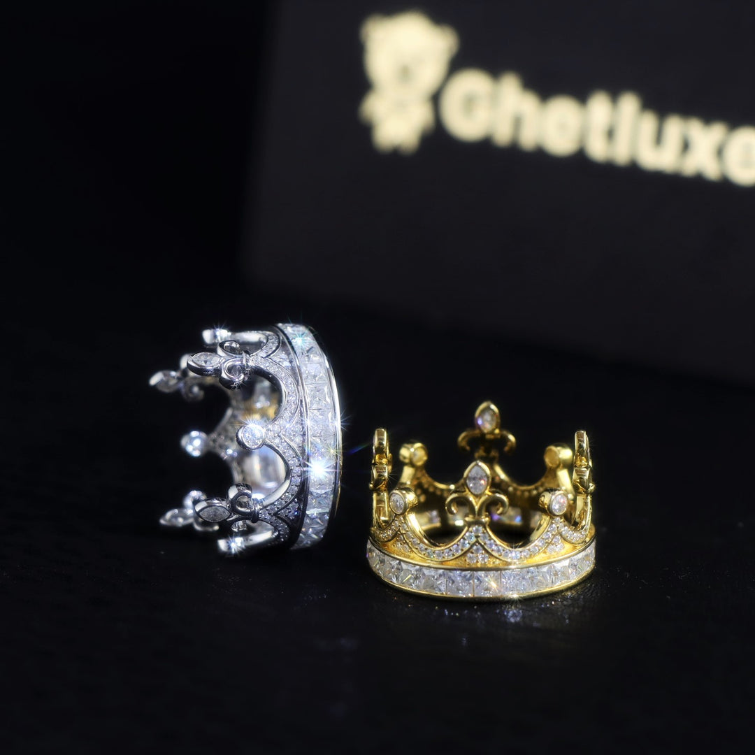 Moissanite VVS Crown Ring in Sterling Silver