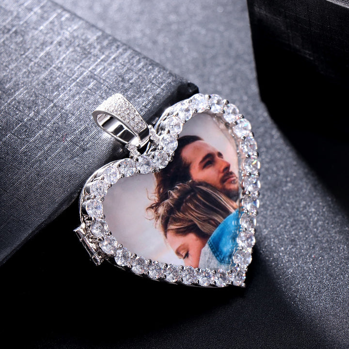 Custom Heart Shape Photo Pendant Locket Necklace
