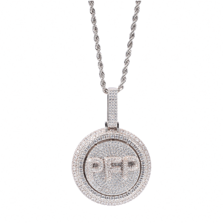 Custom Spinning Letters Small Disc Pendant Necklace