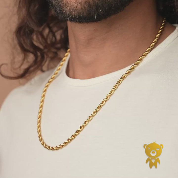 5mm Rope Chain in Gold