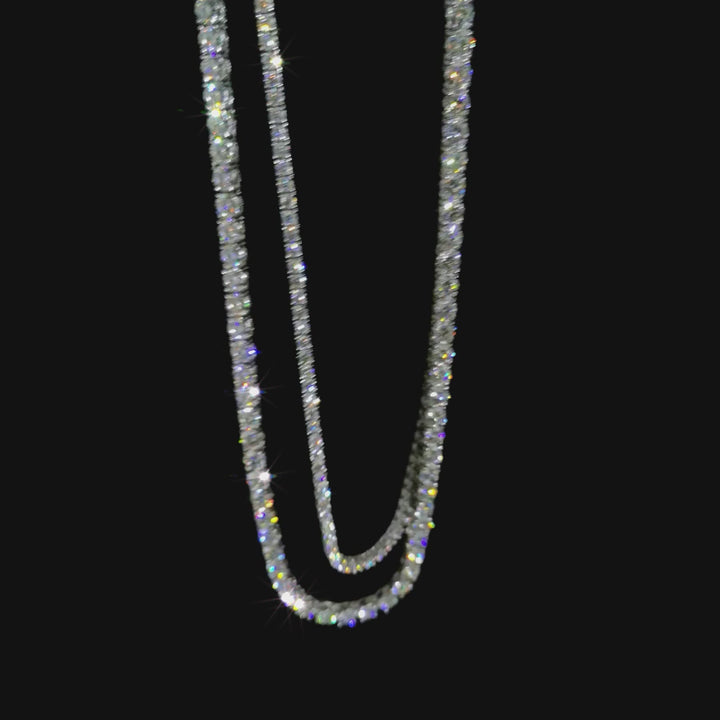 4mm White Gold Plated Tennis Chain with Round Cut Diamond