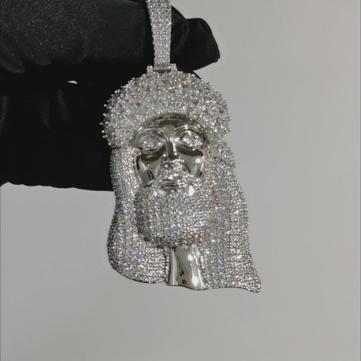 Iced Crown Diamond Jesus Pendant